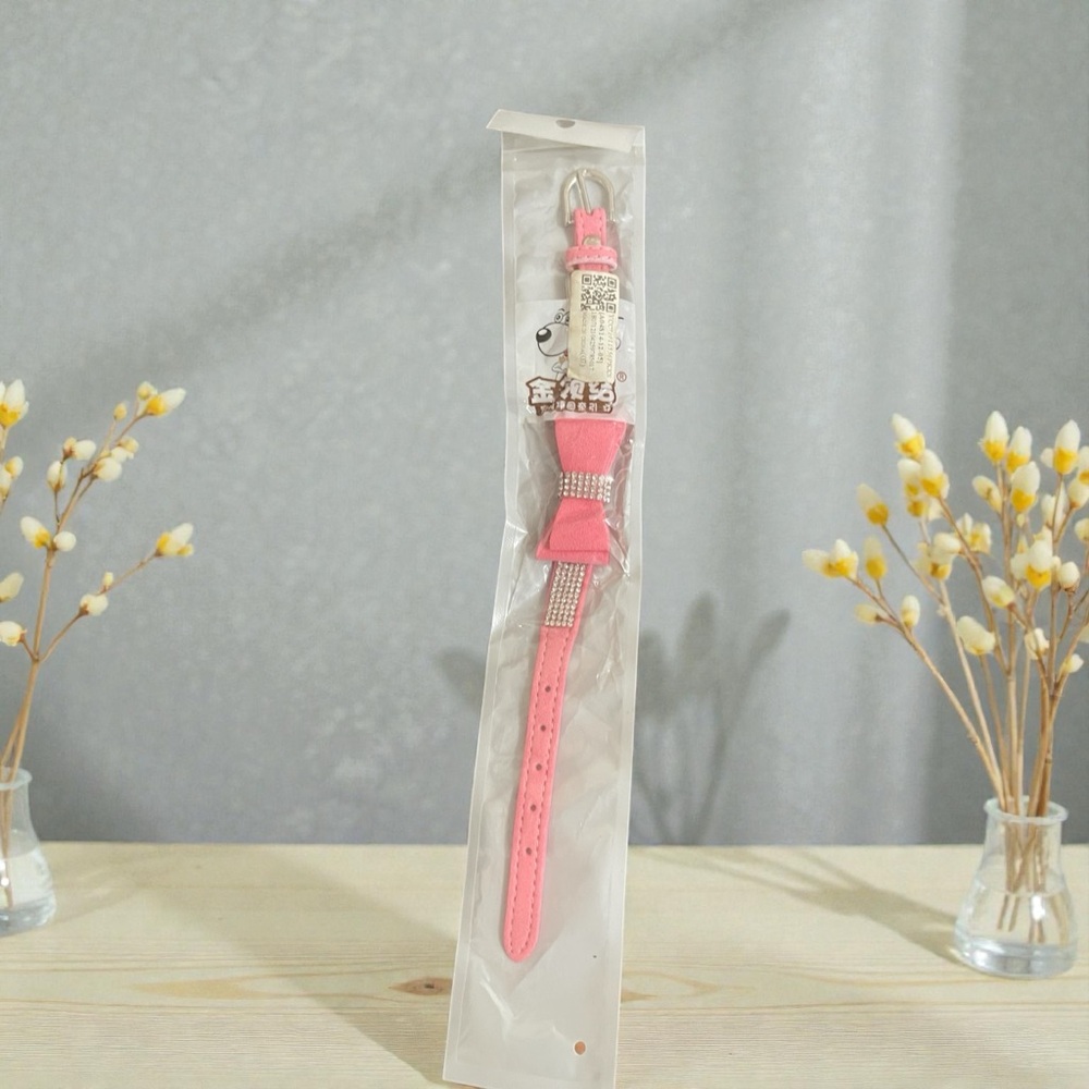 Pink Rhinestone Dog Collar